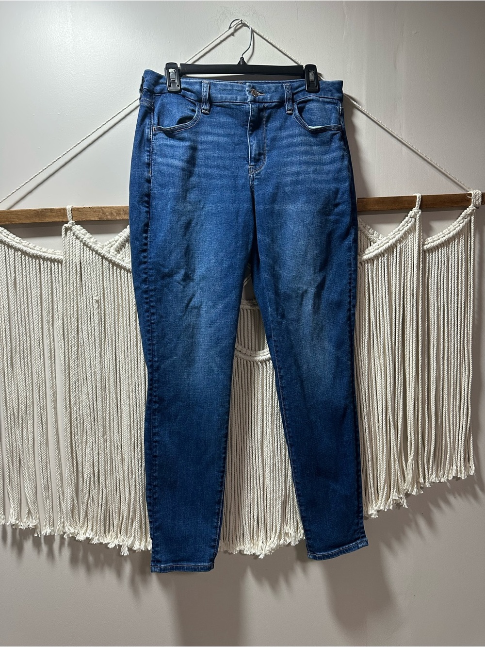 American Eagle Outfitters Dark Blue High-Rise Skinny Jeans